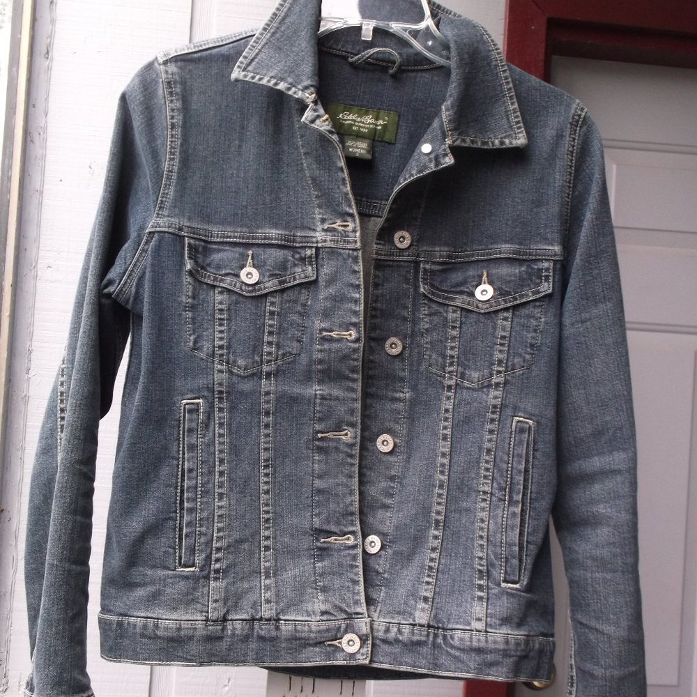 Eddie Bauer Denim JEAN Jacket med wash